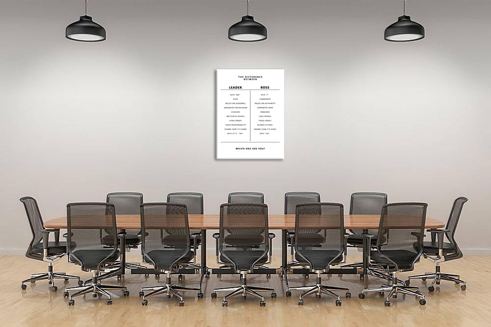 Inspirational Canvas Painting Poster Leader and Boss Leadership Motivational Wall Art Entrepreneur posters Prints Artwork Modern Gym Office Decor Living room Framed Ready to Hang[30″W X 40″H]