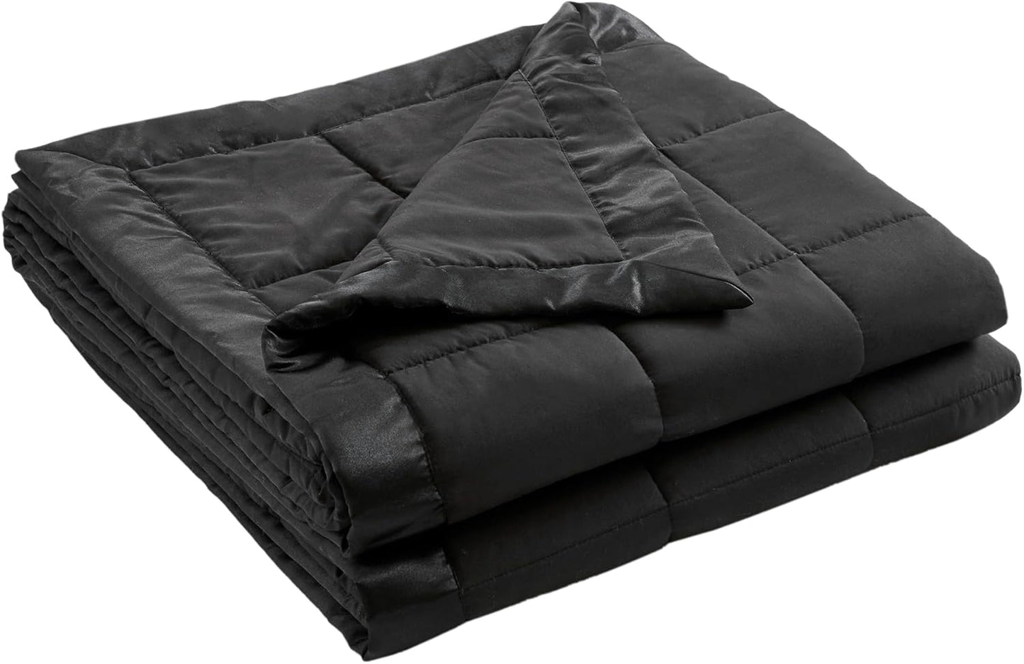 Madison Park King Size Blanket Ultra-Soft Microfiber King Size, Box Quilting with Satin Binding, All Season & Lightweight King Summer Blanket for Bed, Couch & Sofa, King, Balck