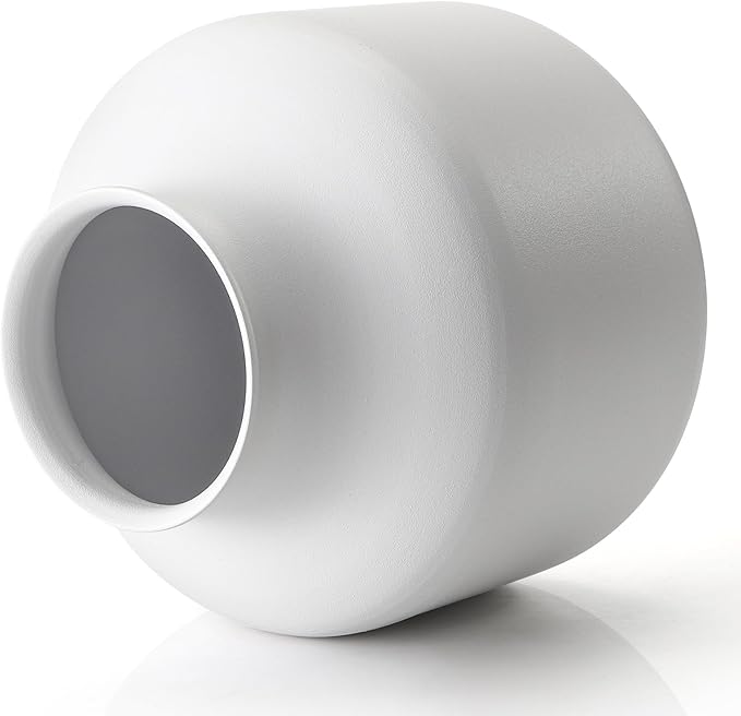 Goaste Metal Matte Flower Vase, Small White Vase for Flowers, 6.3 Inch Tall Iron Frosted Floral Arranging Vases, Nordic Style Round Boho Vases for Modern Minimalist Home Decor, Wedding, Bookshelf