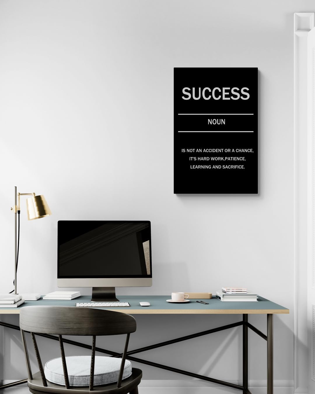 GoForArt Motivational Canvas Wall Art, Famous Quote Inspirational Prints Wall Decor, SUCCESS Poster for Office Living Room, Bedroom Dining Room Artwork Home Decoration 12x18in
