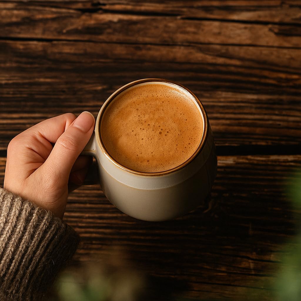 Large Ceramic Coffee Mugs Set of 4, 16 oz Stoneware Coffee Cups with Comfortable Handle for Latte, Tea, Cappuccino, Cocoa -Microwave and Dishwasher Safe - Modern Unique Aesthetic