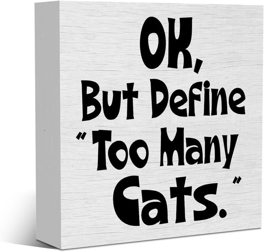 Funny Cat Definition Groomer Vet Pet Cat Gifts Rustic Cat Lovers Wooden Box Sign, Desk Decor Office Desk Accessories for Table Shelf Home Cubicle Decorations Wood Block Plaque Box Rescue Sign
