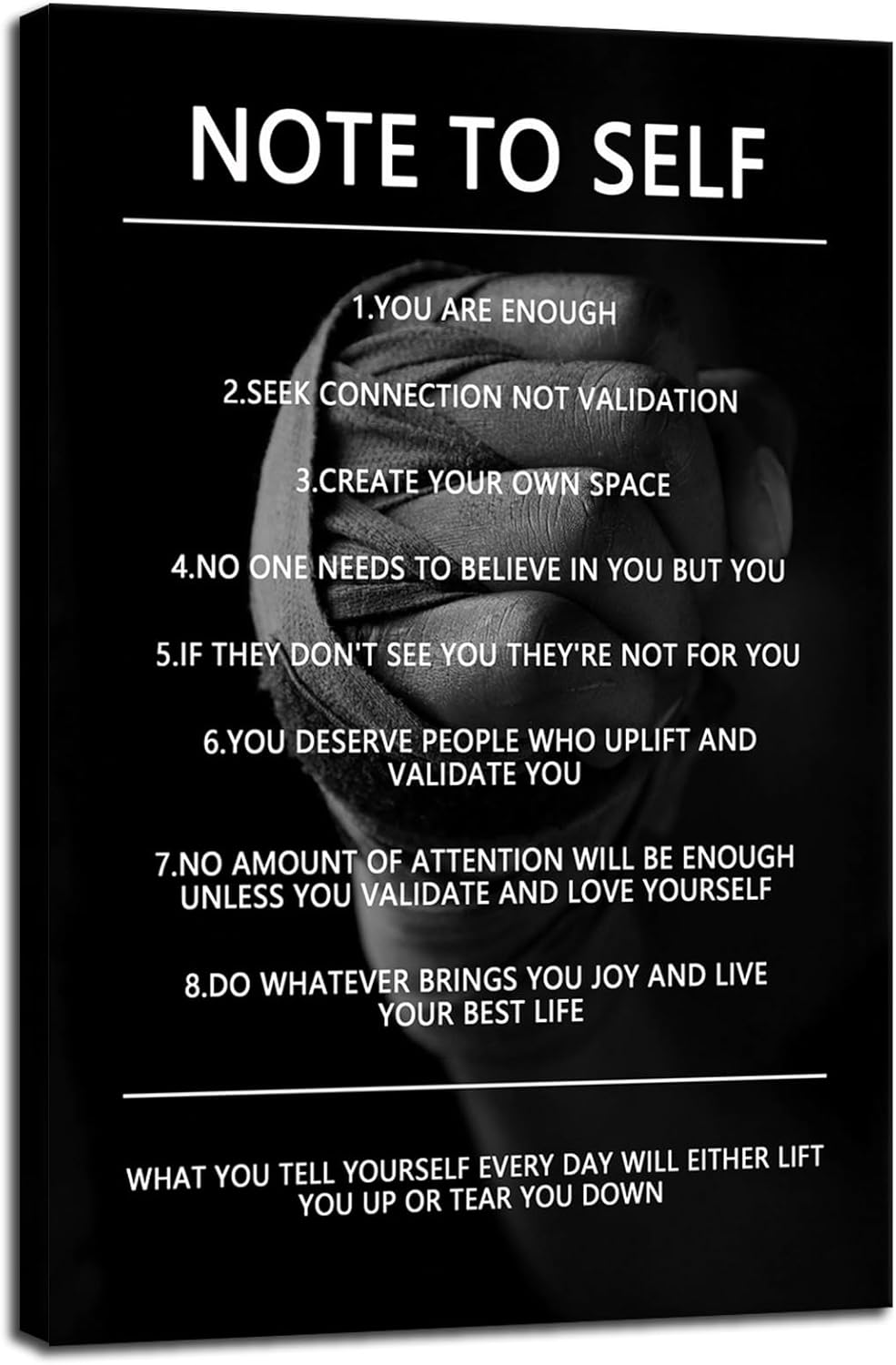 Inspirational Canvas Wall Art Painting Motivational Entrepreneur Quotes Note to Self Poster Prints Wall Inspiring Pictures for Living Room Home Decor Office Bathroom Canvas Framed[12''W X 18''H]