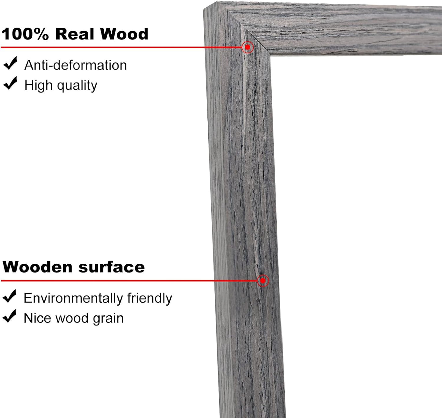 KINLINK 4x4 Picture Frame, Grey Square Solid Wood Frames for Pictures 4x4 without Mat, Wall and Tabletop Display Photo Frames Grey Wood 4 Pack