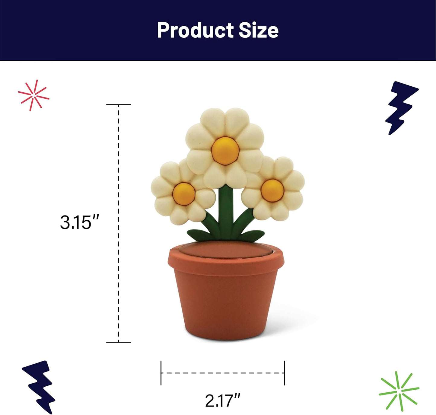 Mini Garden Figurines for Desk Decor – Cute Accessories for Fairy Gardens, Terrariums, Succulent Pots & Office Spaces – Tiny Plant Decor Statues - Daisy