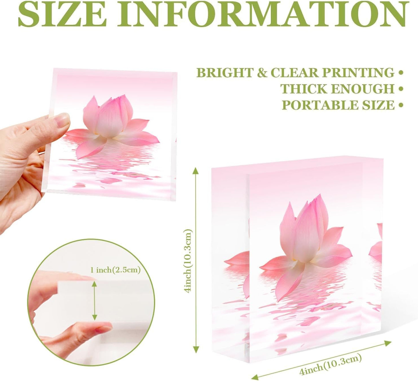 Desk Ornaments for Office Beautiful Lotus Acrylic Counselor Gifts for Women - Valentines Day Gifts for Office Staff - Thank You Gifts for Women Teacher, 4x4x1inch