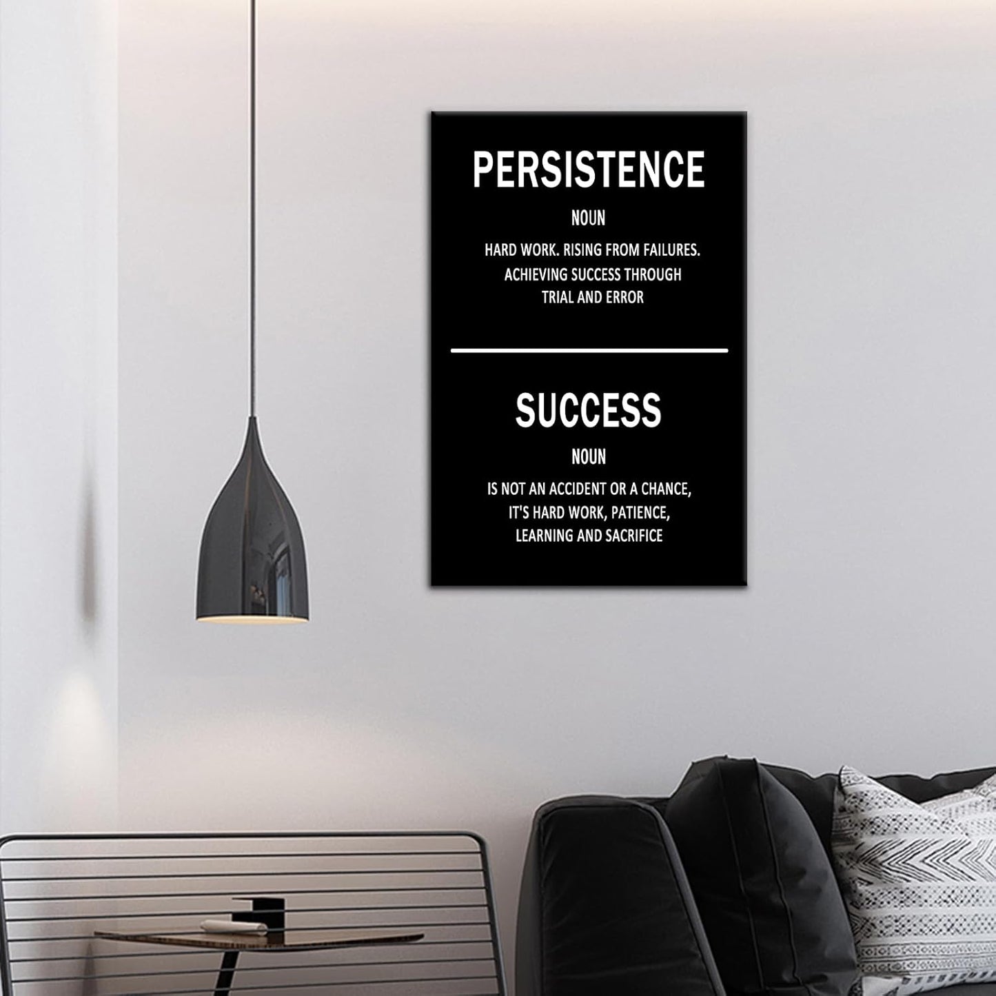 Inspirational Canvas Wall Art Office Motto Decor Quotes Success Ocean Wave Signs Painting Motivational Wall Decals for Home Office Room Decor Framed Canvas Prints Artwork [12''Wx18''H]