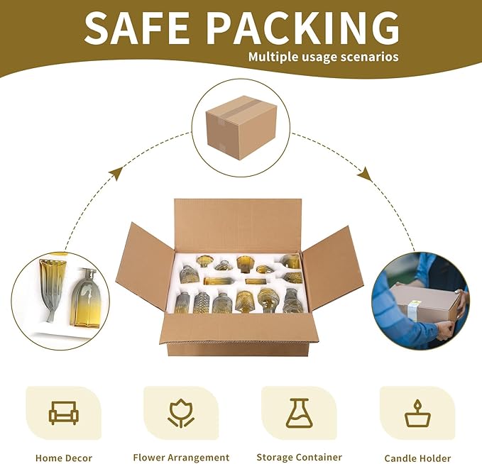 Glass Bud Vases in Bulk Set of 30 Pcs,Small Glass Vases for Flowers as Wedding Centerpieces for Tables,Clear Flower Vases Suitble for Wedding Decorations,Home Decor (Blue Yellow, 30 pcs)