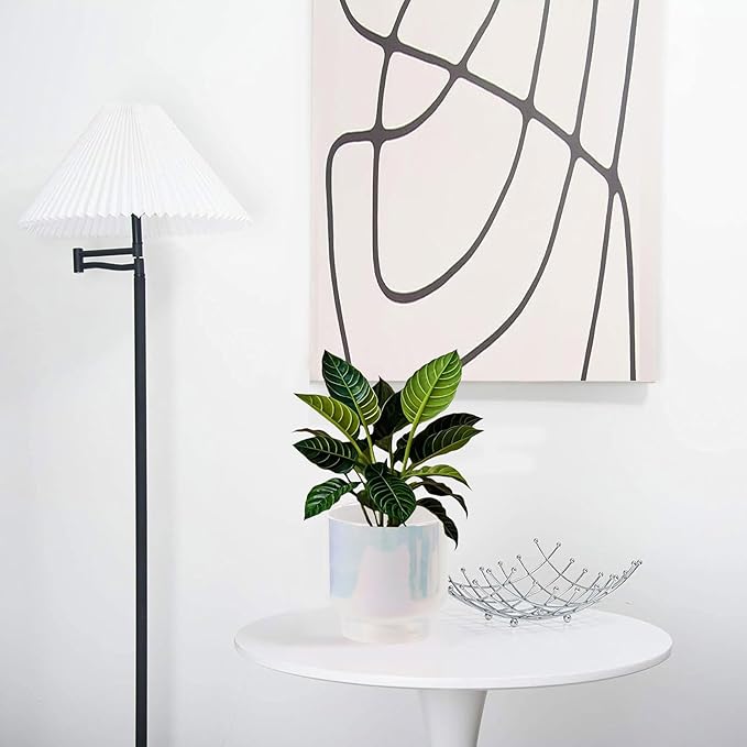 LB Blue White Ceramic Planters for Indoor Plants, Succulent Plant Pots Ceramic Plant Pot, Modern Flower Pots for Living Room Office Home Decor, Round Flower Pot of 4.3 Inch(Plant Not Included)