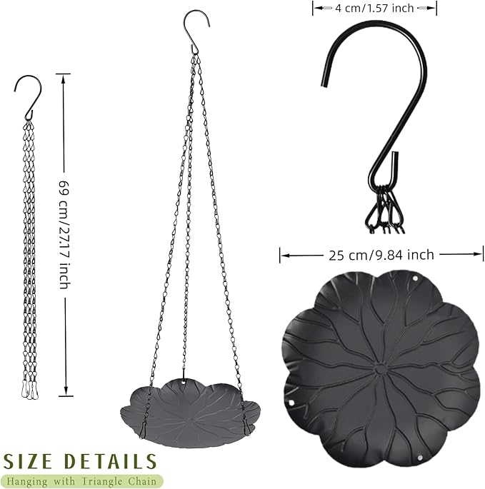 Hanging Planter for Indoor Outdoor, Plant Hanger, Hanging Plant Holder, Plant Pot Shelf Basket for Window Wall Ceiling Garden with Chains and Hooks, 2Pcs (Leaf)