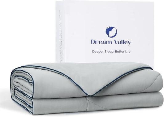 Dream Valley®Outlast®Deepsleep Cooling Comforter, Twin Size, NASA-Grade Space Technology Cooling Blanket for Hot Sleepers Night Sweats, Q-Max > 0.45 Aerocool™Breathable, Cool Grey, 68"x90"