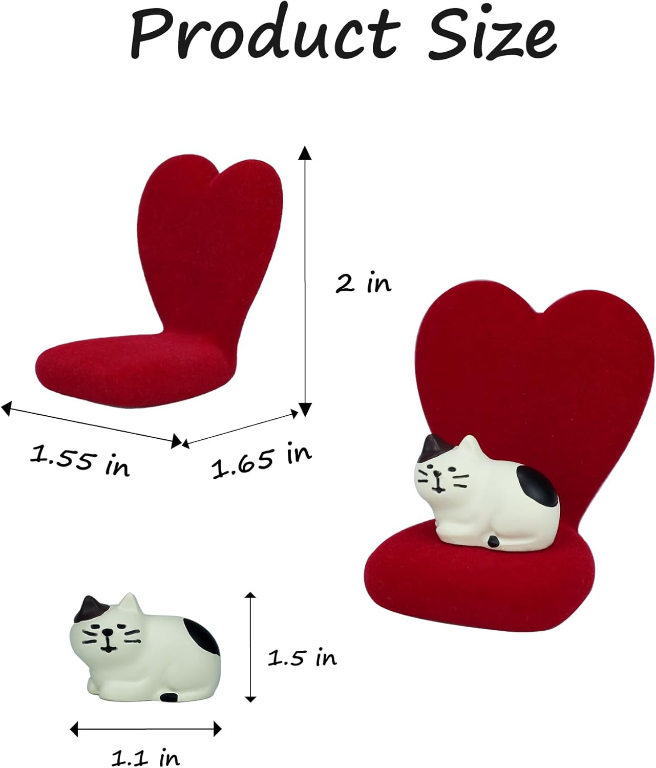Cute Mini Cat Figurine with Small Sofa Resin Cat Figure for Office Home Decor - Cute Cat Gift for Cat Lovers (Love Shaped Sofa)