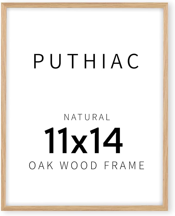 11x14 Oak Wood Picture Frame - Minimalist 11x14 Poster Frame, 11"x14" Frame Wood, Natural Solid Wooden Picture Frames for Wall Art Photo and Prints(1 Pack, Beige)