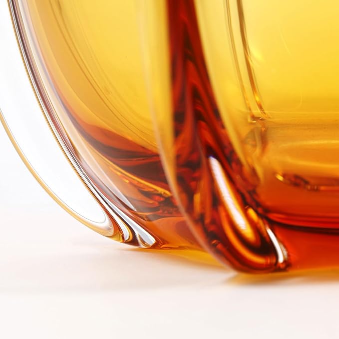 Luxury Lane Hand Blown Laine Sommerso Art Glass Vase for Home Decor 10 inch Tall Centerpiece Table Decoration