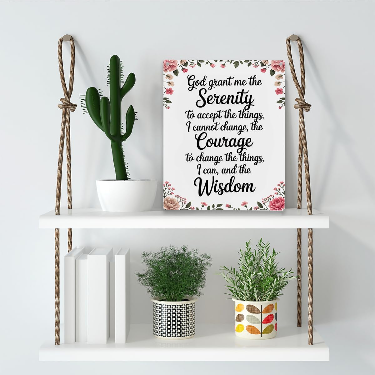 Bible Verses Decor God Grant Me The Serenity, Christian Prayer Room Wall Art Wooden Hanging Plaque 10 x 8 Inch, for Office Bedroom Living Room Home Decor