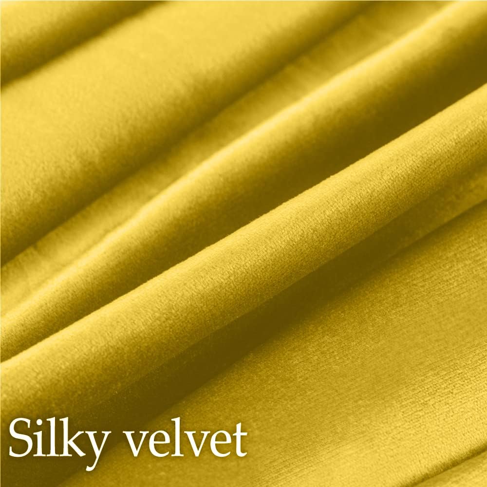 lalaLOOM Velvet Throw Pillow Covers, Set of 2, 18x18 Decorative Square Pillows Home Decor, Soft Accent Cases, Silky Machine Washable Pillowcases for Sofa, Couch, Bedroom, Living Room, Golden Yellow