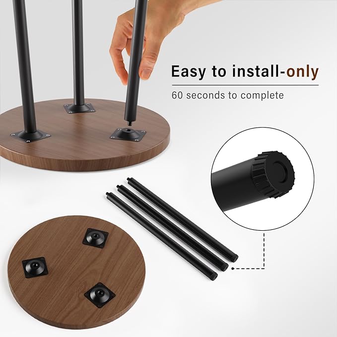 Plant Stand Indoor 2 Pack: Corner Wood 14 Inch Plant Stand Mid Century Modern Decor - Small Round Plant Table for Indoor Plants - Outdoor Plant Holder for Patio Living Room Bathroom Office (Walnut)