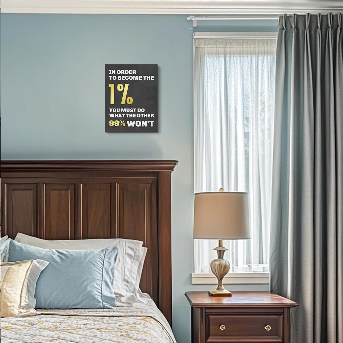 HZMLYDJ Motivational Wall Decor - In Order To Become The 1 Percent Inspirational Wall Art Positive Quotes, Positive Affirmations Wall Decor for Bedroom Teacher Office Study Gym Room Classroom