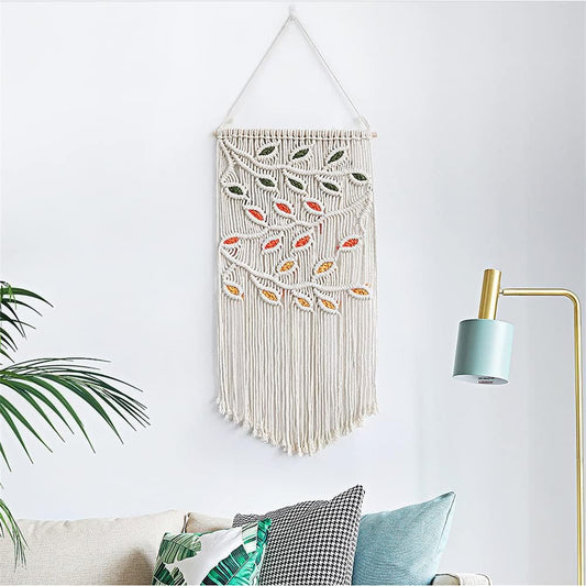 BMIDRUT Macrame Hanging Tapestry Boho Hand Woven Tapestries Dream Catchers Boho Wall Art Decor Home Wall Decor Wall Pediment 16x30 Inch