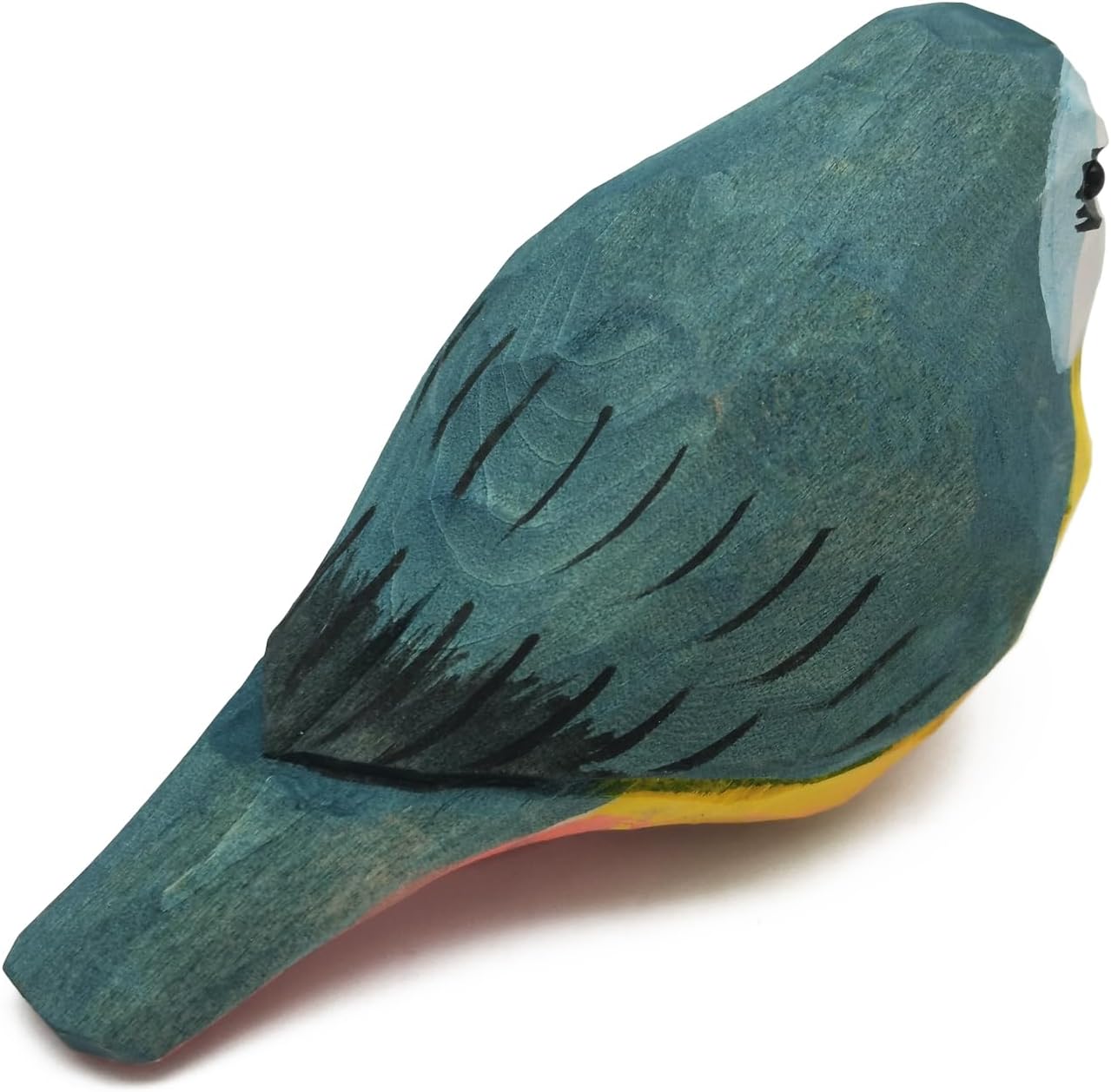 DIYOMR Hand Carved Wooden Bird Sculpture, Art Animal Decor - Cyanistes