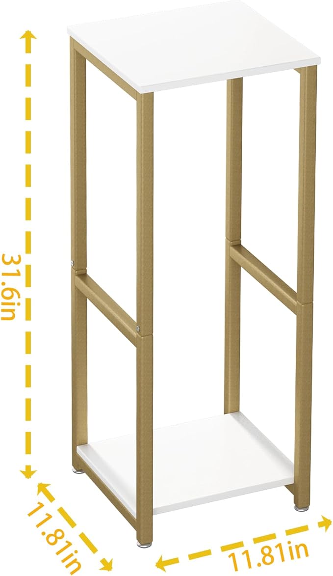 Plant Stand Indoor Corner Tall 2 Tier Metal Modern Flower Storage Plant Shelf Holder for Living Room Balcony Garden,Gold (2 Tier-Gold)