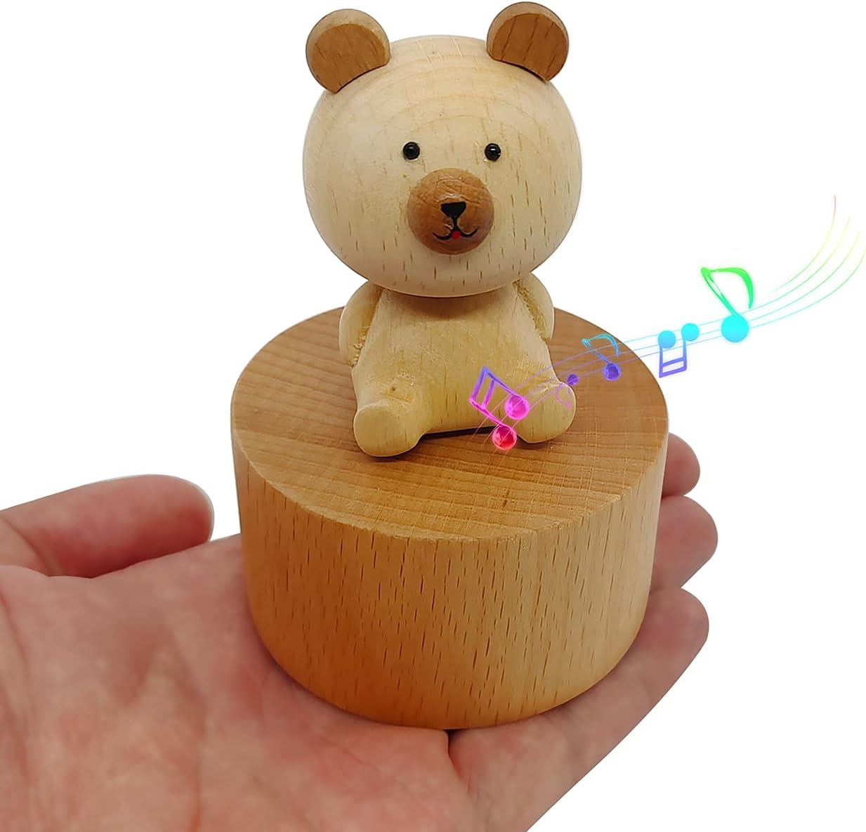 Cute Little Bear Mini Music Box, Little Animals Wooden Mechanical Music Box, The Music Box Gift That Sings Castle in The Sky, Best Gift for Boy Girl Friends Singing Music Gift Box