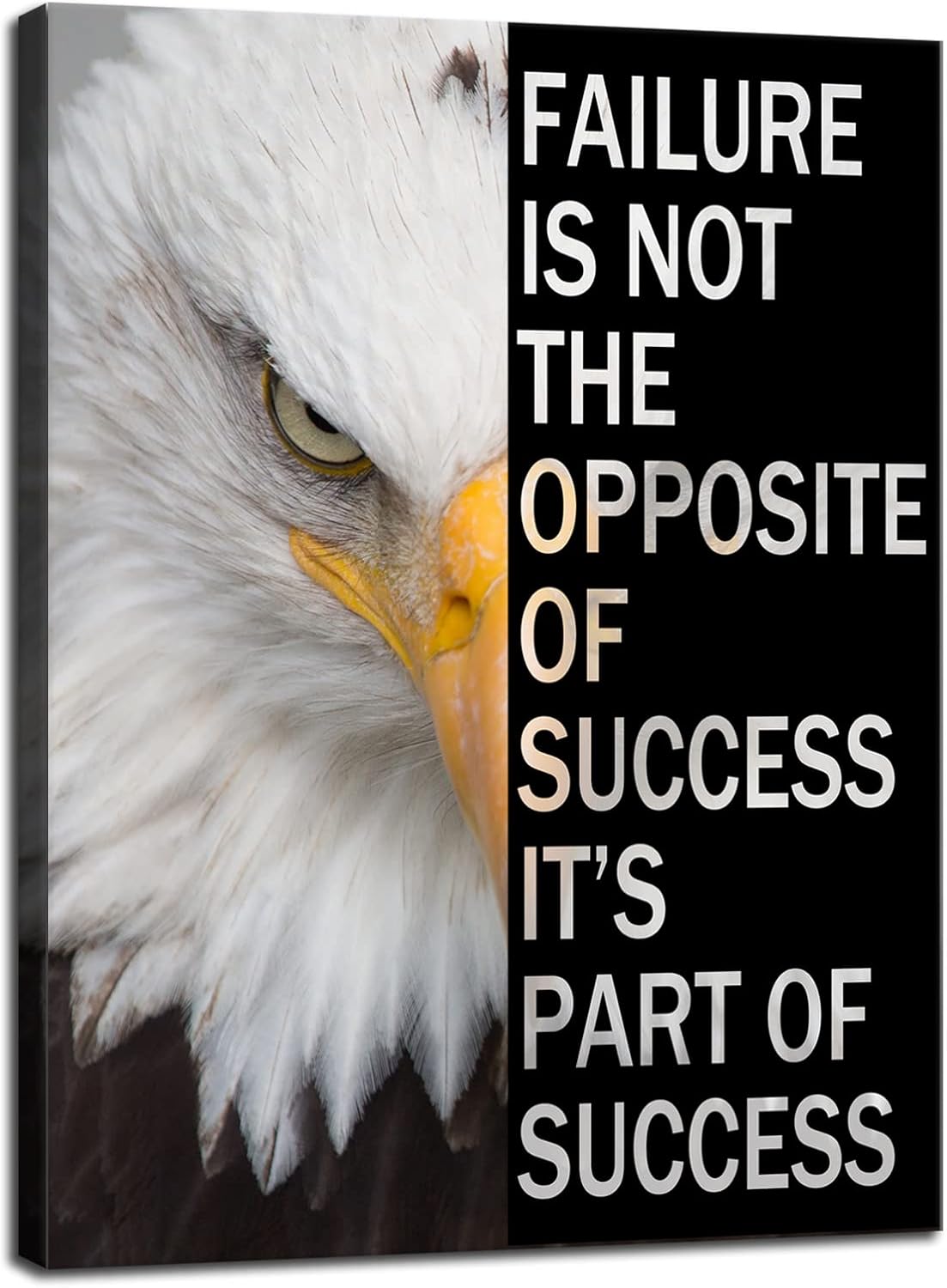 Inspirational Wall Art Motivational Entrepreneur Quotes Poster Canvas Print Art Eagle Animal Picture Office Wall Decor for Living Room Bedroom Decoration Framed Ready to Hang[18"W x 24"H]