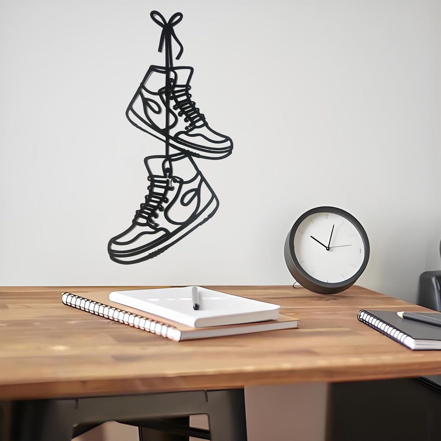 FZFQWRSH Metal Sneaker Wall Sculpture Art - Modern Boys & Teens Room Decor for Bedrooms, Unique Graduation Gift for Sneaker Lovers, Durable Home Décor Accent with Sports Theme