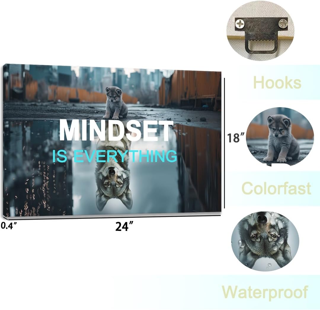 GoForArt Dream Big Motivational Canvas Wall Art, Inspirational Famous Quote Bedroom Living Room Decor, Positive Modern Landscape Mountain Office Dorm Room Poster Print (Inspirational Msd 01, 18''x24'')