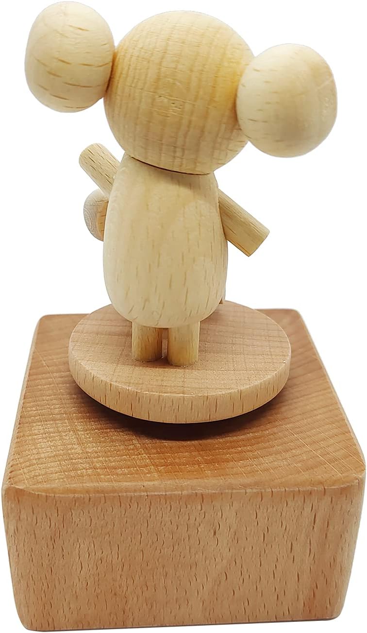 Cute Little Elephant Mini Music Box, Cartoons Animals Wooden Mechanical Music Box, The Music Box Gift That Sings Castle in The Sky, Best Gift for Boy Girl Kids Singing Music Gift Box