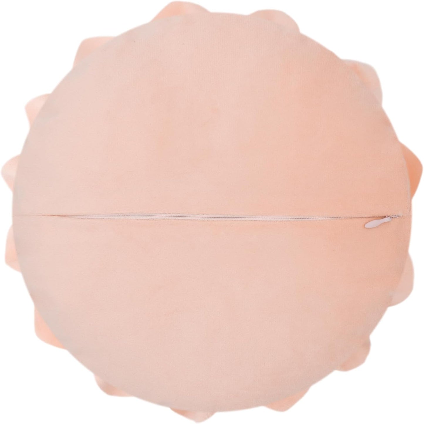 Decorative Throw Pillow 3D Flower Round Pillow Accent Handmade Cushion with Insert for Couch Bed Home Decor 14 Inch Peach Pink