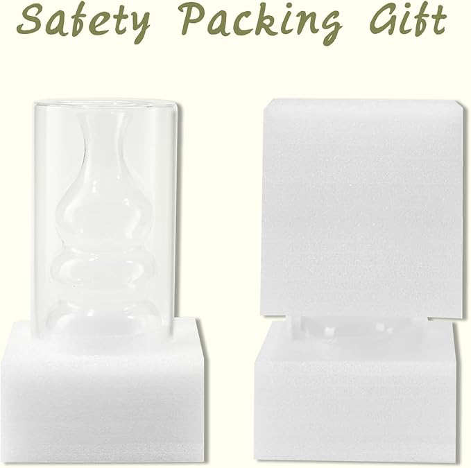 ZENS Clear Glass Bubble Flower Vase, Modern Hand Blown Hollowed Out Glass Vase for Wedding Decorative, Home Décor Small Bouquet.