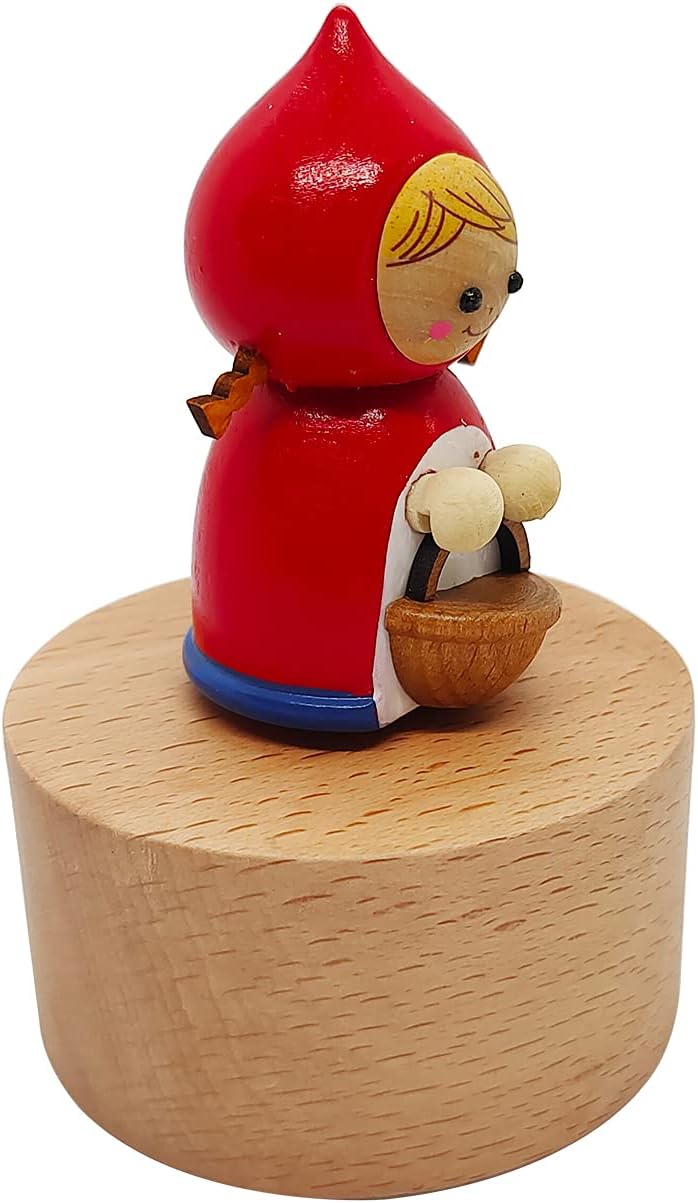Cute Little Red Riding Hood Mini Music Box, Cartoons Wooden Mechanical Music Box, The Music Box Gift That Sings Castle in The Sky, Best Gift for Boy Girl Kids Singing Music Gift Box