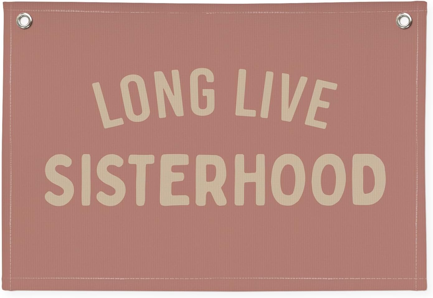 Girl Room Decor Long Live Sisterhood Linen Banner Hanging Flag Pink Banner for Nursery Playroom Wall Decor for Kids Bedroom Dorm Toddler Decorations Trendy Room Decor 30x20 In (Sisterhood)