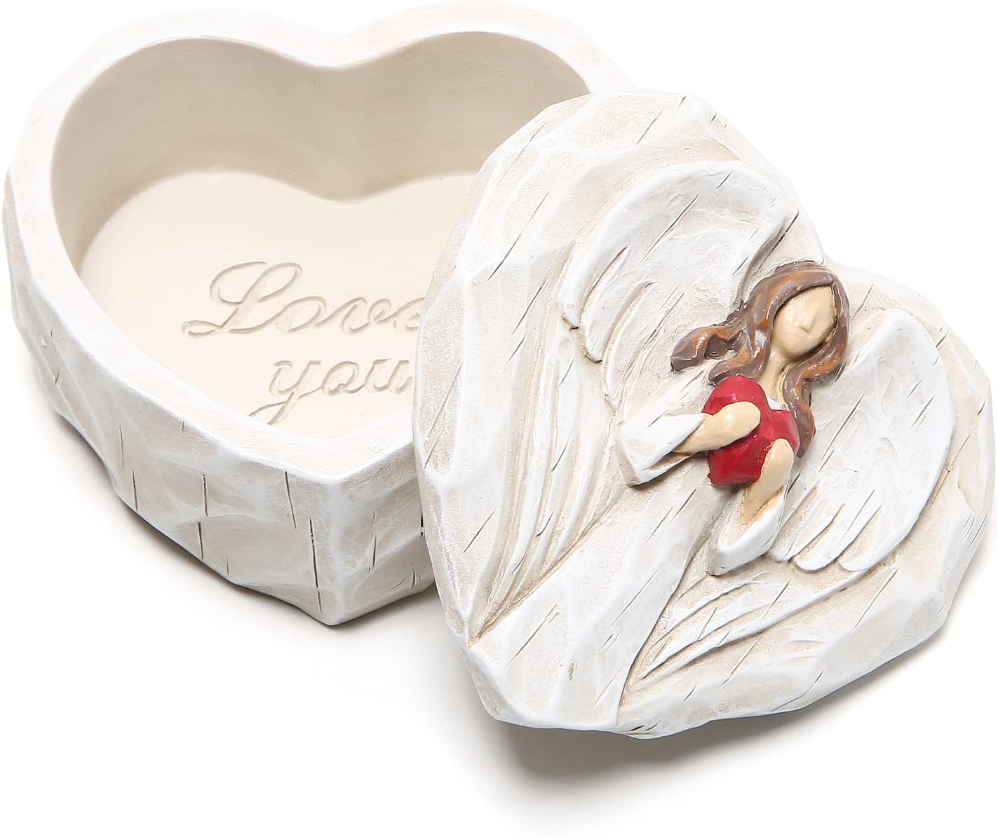 Hodao Angel Figurines Angel Gift Sculpted Hand-Painted Keepsake Box