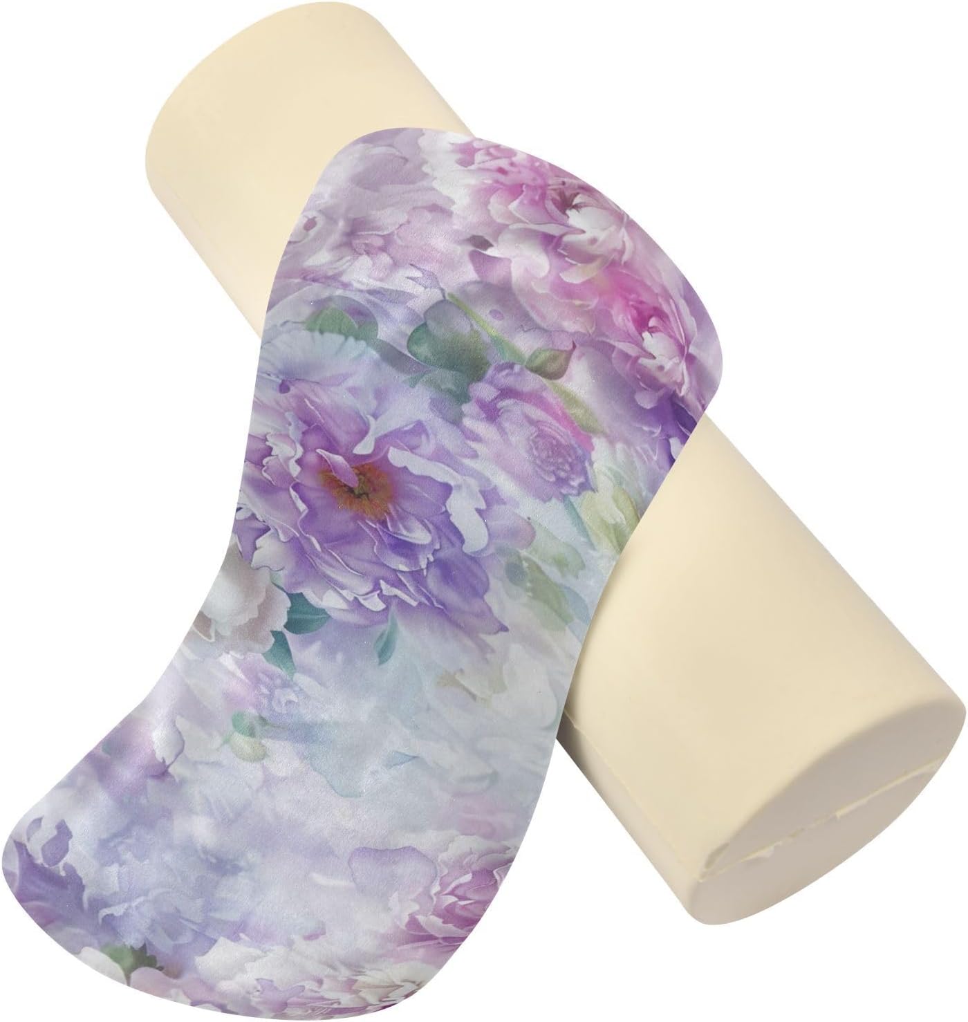 Fantasy Flowers Bolster Pillow, Round Pillow for Bed with Removable Washable Cover, Cylinder Pillows for Head, Neck, Back and Legs Cervical Neck Pillow Sleeping 5.5 x 17 Inch