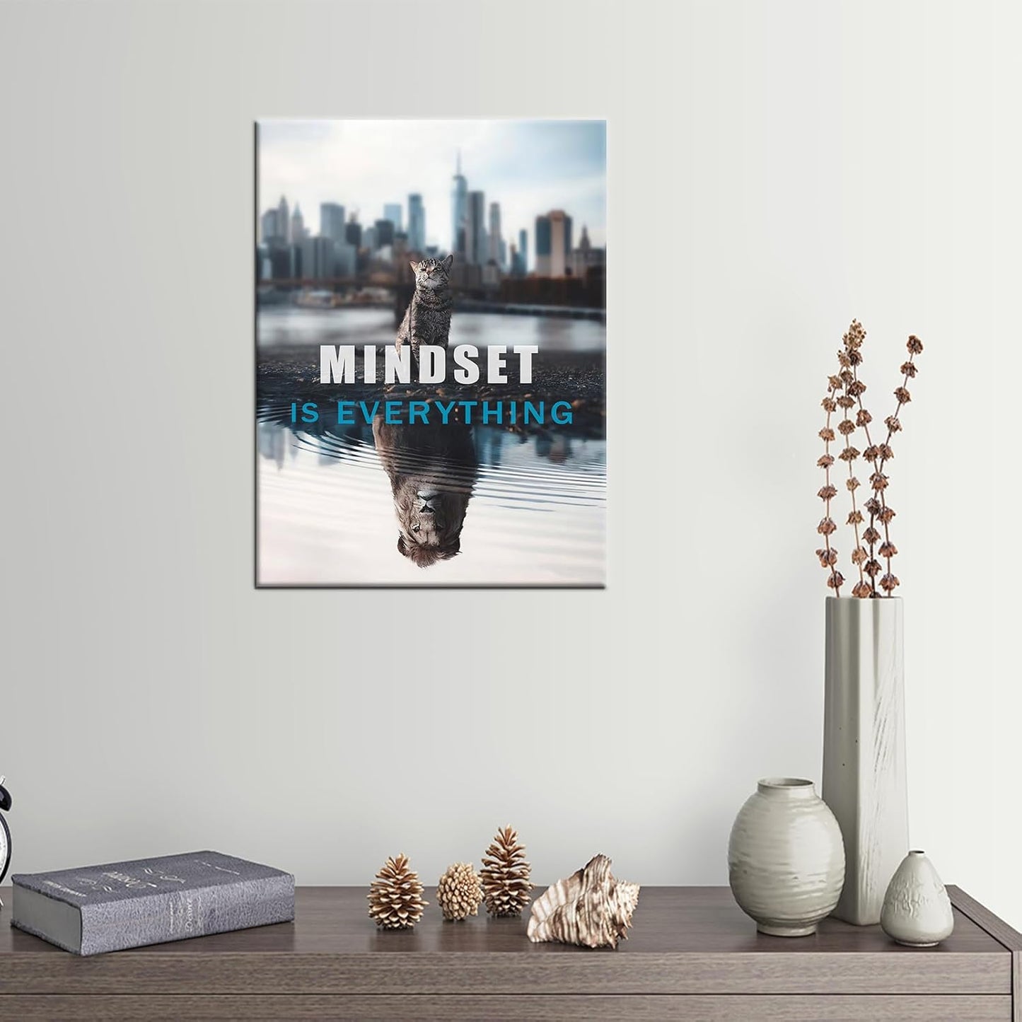 GoForArt Dream Big Motivational Canvas Wall Art, Inspirational Famous Quote Bedroom Living Room Decor, Positive Modern Landscape Mountain Office Dorm Room Poster Print (Inspirational-08, 18.00" x 24.00")