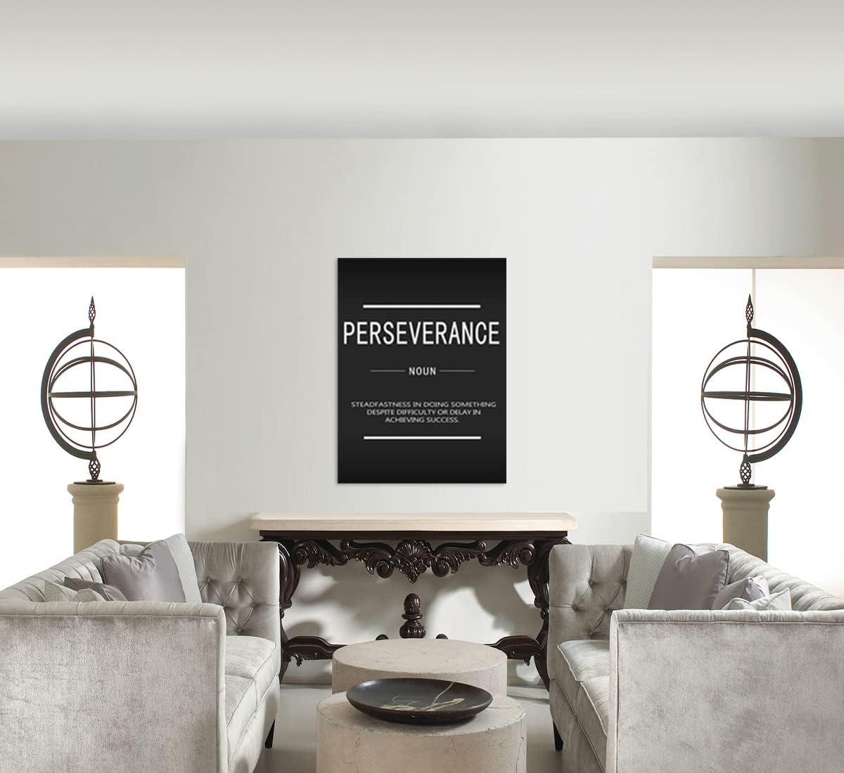 Inspirational Office Canvas Wall Art Perseverance Noun Quotes Wall Decor for Living room School Motivational Canvas Print Artwork Painting Poster Framed Ready to hang[30"W X 40"H]