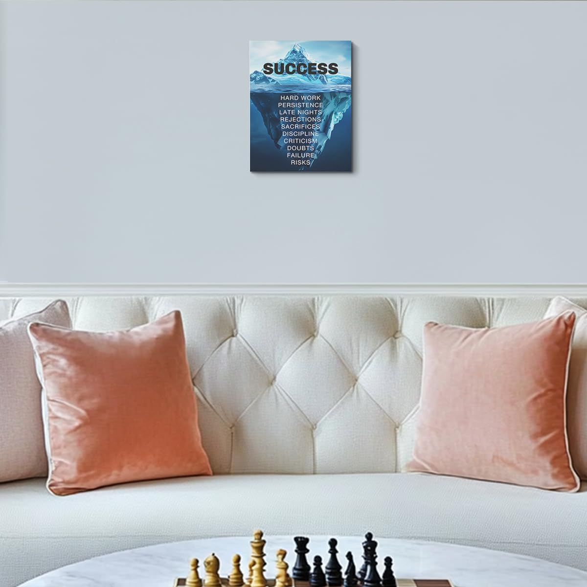 Inspirational Wall Art Success Motivational Poster Quotes Wall Decor for Living Room Bedroom Office Bathroom Canvas Print sign Framed Art Decoration Ready to Hang Positive Affirmations Wall Art