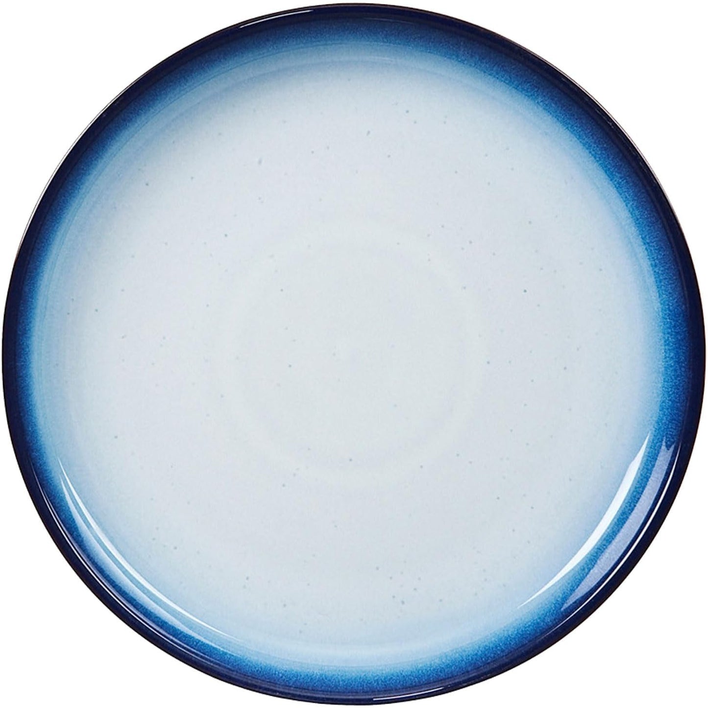 Denby - Blue Haze Coupe Dinner Plates Set of 6 - Dishwasher Microwave Oven Safe - Scratch Chip Resistant - Large Ceramic Stoneware Dinnerware Plates Set