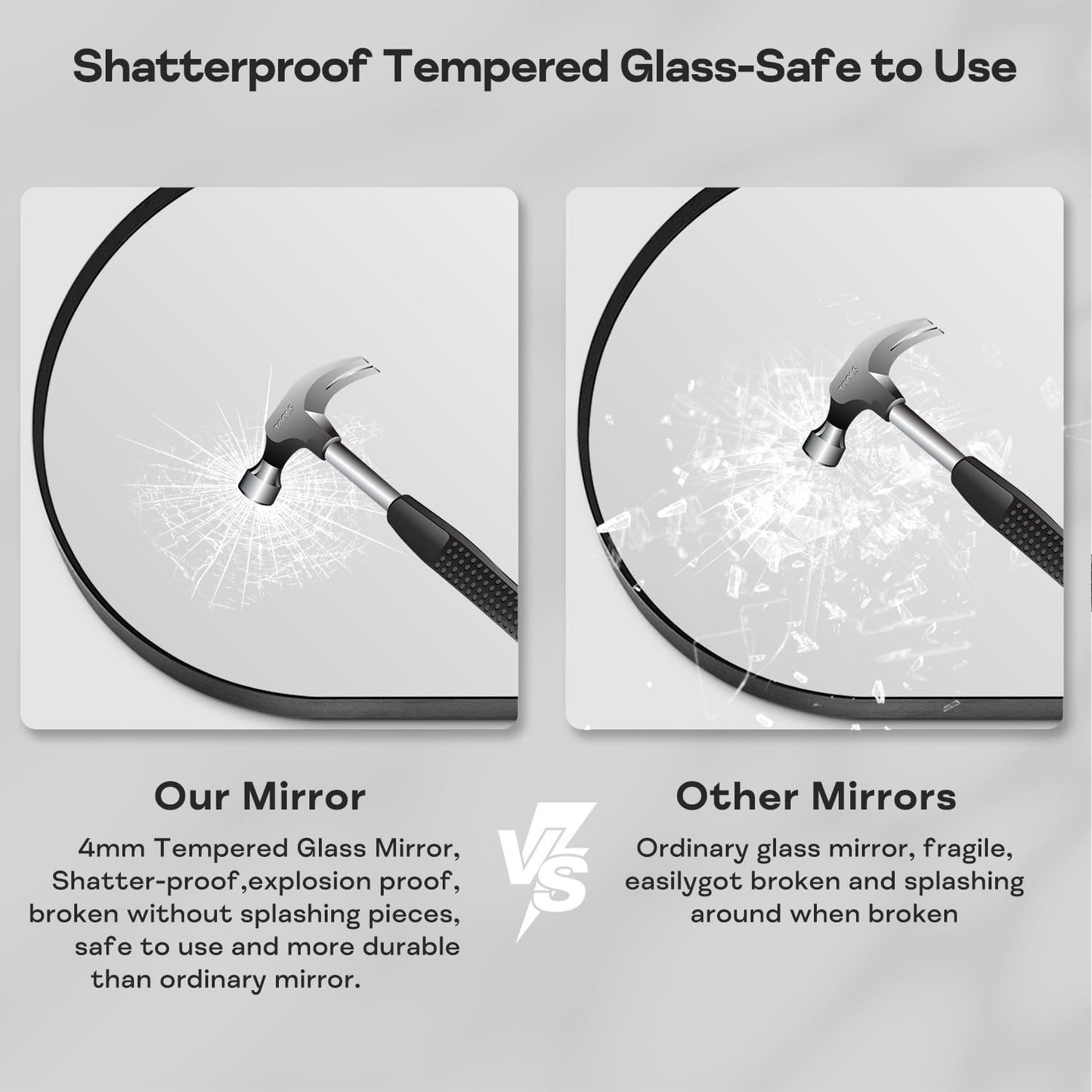 Large Black Arched Mirror, 30" x 40" Modern Brushed Metal Frame Arch Wall Decorative Mirror, Arched Top Bathroom Vanity Mirror for Living Room Bedroom Fireplace Mantel, Tempered Glass