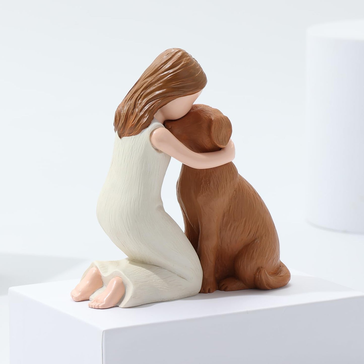 Love My Dog Figurines Statues, Dog Angel Friendship Remembrance Gifts, Sculpted Hand-Painted Figures for Dog Lovers