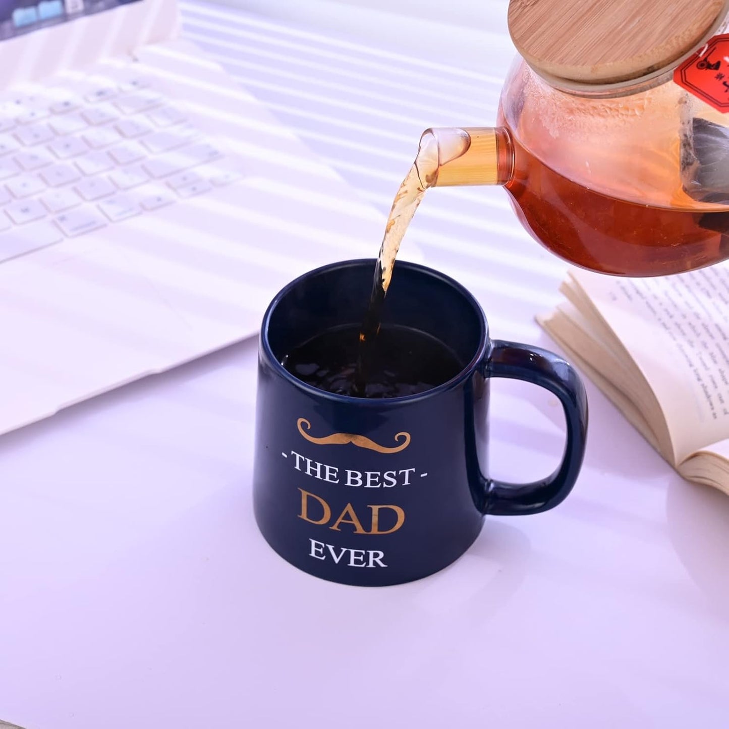 Miicol Funny Coffee Mug 16 oz, Deep Blue Coffee Cup, Large Ceramic Tea Mug, Gift Idea for Men, Dad, Tea Cup, Unique Gift for Birthday, Christmas, Father's Day