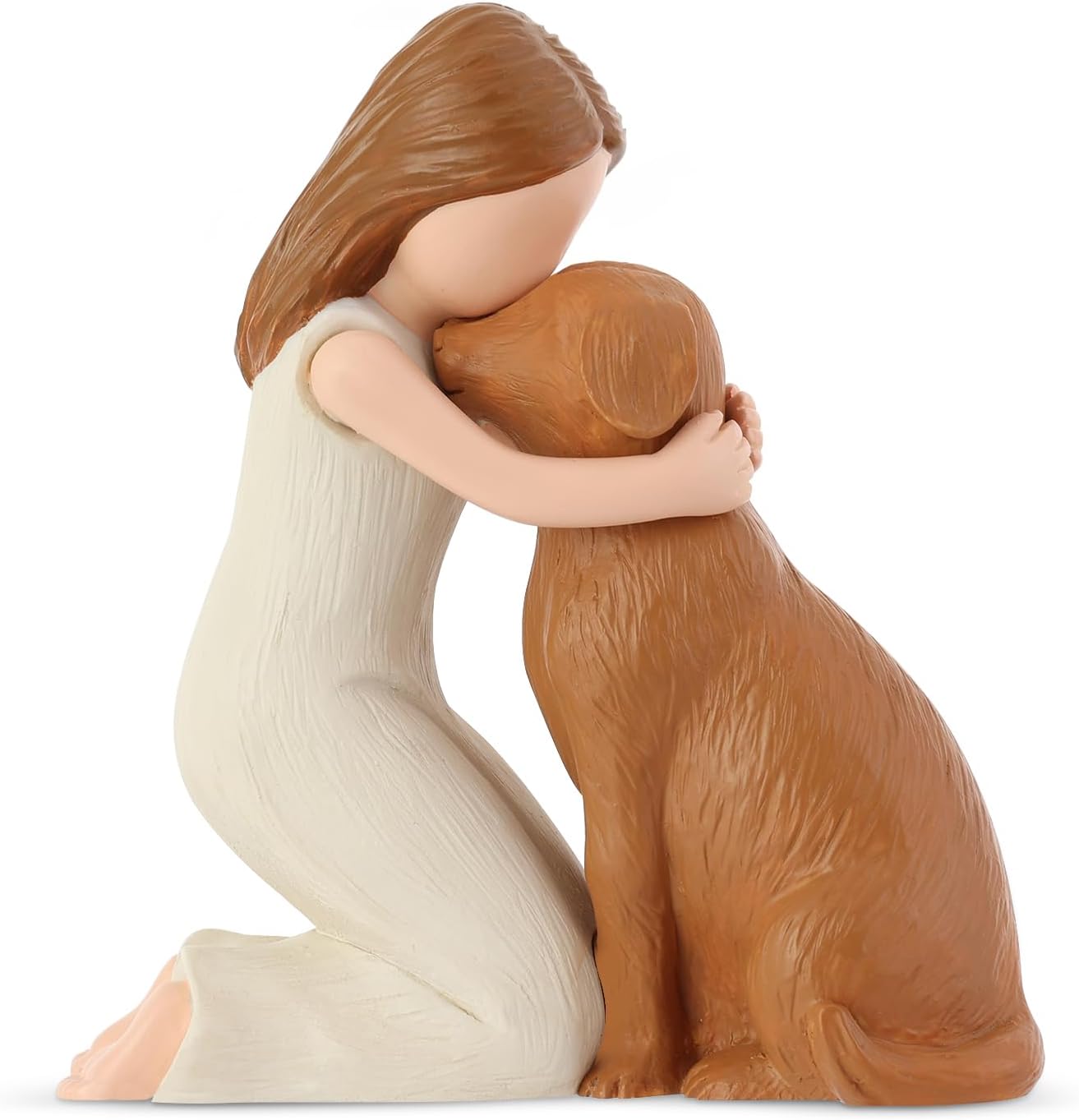 Love My Dog Figurines Statues, Dog Angel Friendship Remembrance Gifts, Sculpted Hand-Painted Figures for Dog Lovers