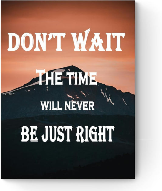 GoForArt Mountain Motivational Canvas Wall Art, Famous Quote Inspirational Prints Wall Decor, Landscape Positive Poster for Office Living Room, Bedroom Dining Room Artwork Home Decoration 12x18in