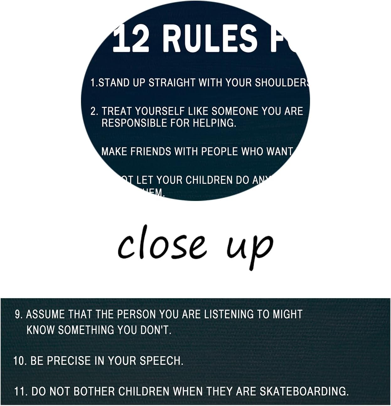 Inspirational Canvas Wall Art 12 Rules for Life Entrepreneur Quotes Poster Print for Office Wall Decor Modern Home Living Room Workplace Framed Artwork Pictures Ready to Hang [30''Wx 40''H]