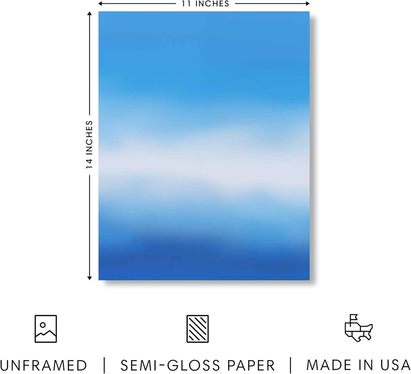 HAUS AND HUES Modern Abstract Wall Art - Blue and Green Living Room Art, Modern Artwork for Walls, Minimalist Picture for Living Room(Blue Tie-Dye, Unframed, 11x14)