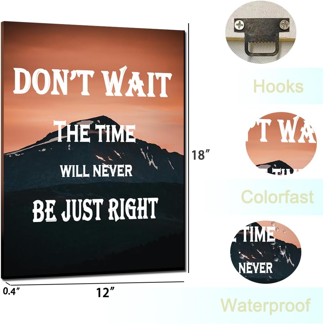 GoForArt Mountain Motivational Canvas Wall Art, Famous Quote Inspirational Prints Wall Decor, Landscape Positive Poster for Office Living Room, Bedroom Dining Room Artwork Home Decoration 12x18in