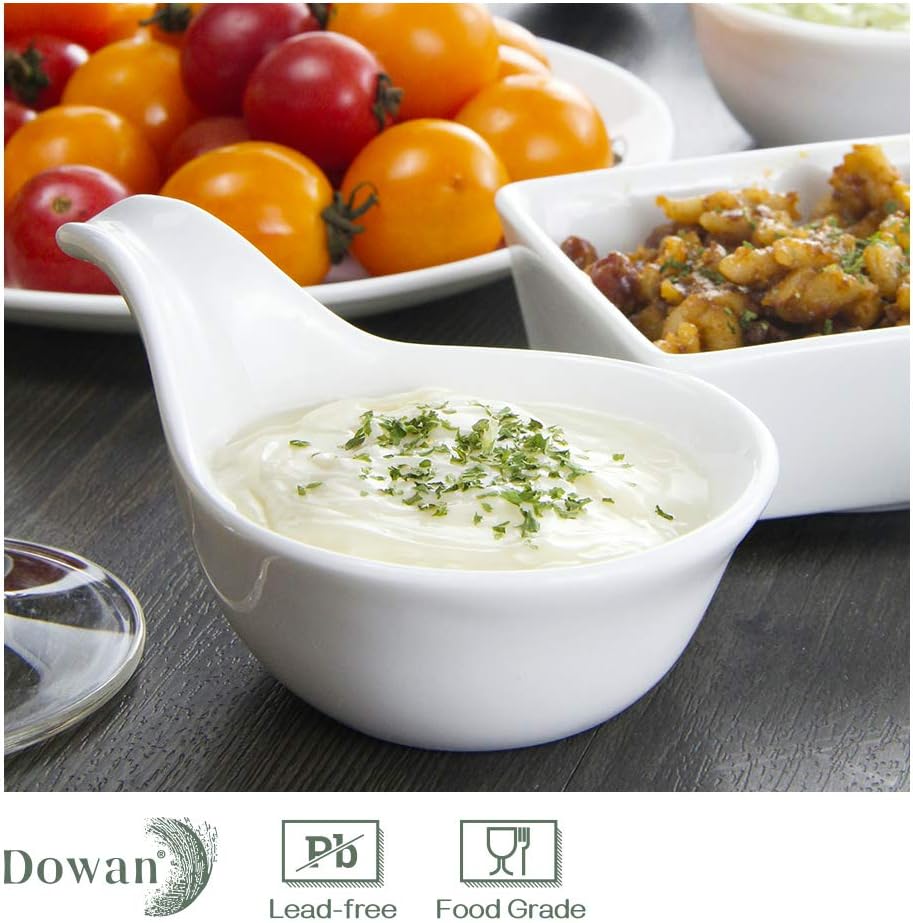 DOWAN Soy Sauce Dish, Charcuterie Bowls, 3 Oz Dipping Bowls with Handles, Sauce Cups for Side Dish, Dipping, Serving, Spice, Sauce, Ingredient, BBQ and Party