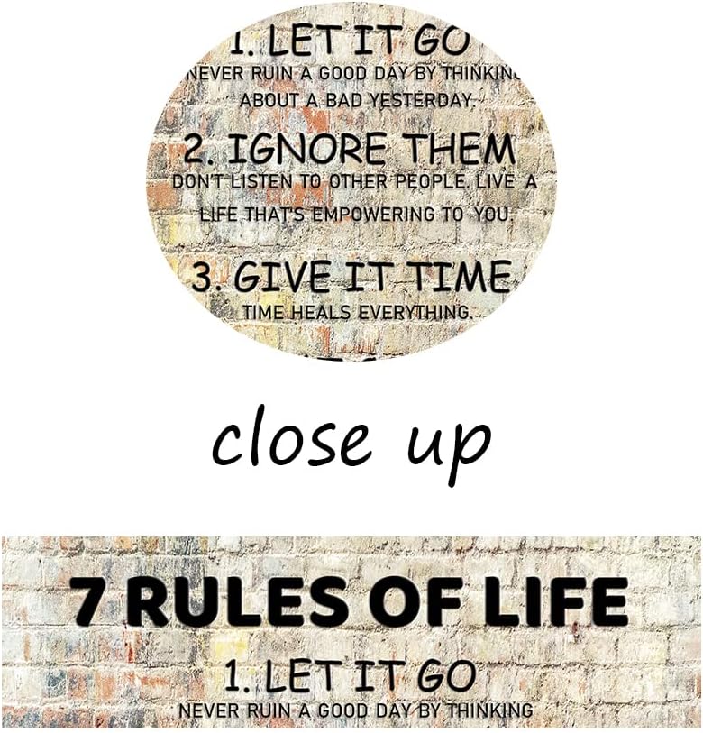 Inspirational Canvas Wall Art 7 Rules of Life Motivational Poster Wall Decor Color Positive Quotes Print Artwork Living Room Framed Art for Home Bedroom Bathroom Ready to Hang [12''W X 18''H]